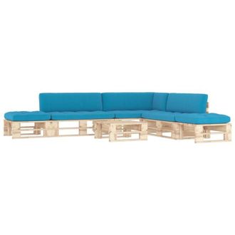 vidaXL Set Divani in Pallet con Cuscini 6 pz in Pino Impregnato vidaXL
