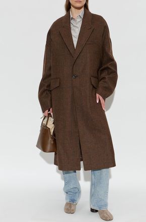 Maison Margiela Wool Coat, Womens, Brown