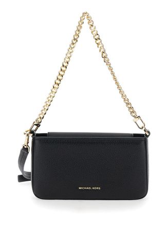 Michael Kors Bryant Black Crossbody Bag With Adjustable Shoulder Strap And Logo Lettering On The Front In Grained Leather Woman