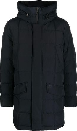 Woolrich funnel neck padded coat - men - Feather Down/Cotton/Polyamide/Polyamide - S - Blue