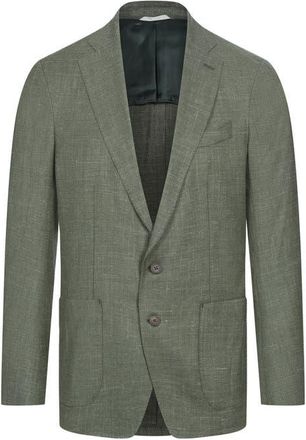 Emanuel Berg Dark Green Slub Wool & Silk Blend Sport Coat at Nordstrom, Size 38 Us