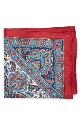 Robert Graham Paisley Silk Pocket Square in Red at Nordstrom Rack