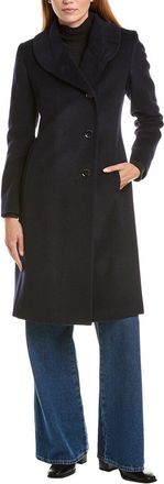 Sofiacashmere Sofiacashmere Round Collar Wool & Cashmere-Blend Coat