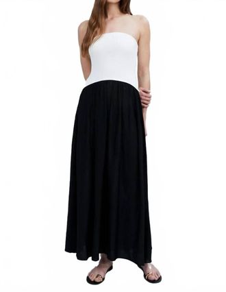 Solid & Striped Strapless Soglio Dress In Optic White/noir