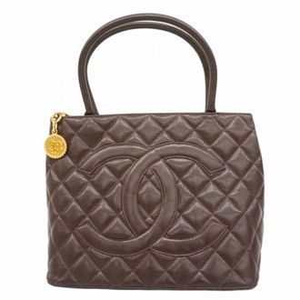 Chanel Brown Grained Calfskin Tote Bag (Pre-Owned)