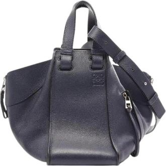 Loewe Pre-owned Hammock Small Leather 2way Bag - Dames - Vintage Handtas - Blauw - ONE Size - Leer - Vintage