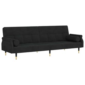 vidaXL Sof&aacute; Cama Con Cojines Terciopelo Negro Vidaxl
