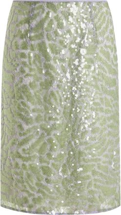 16Arlington Gonna Elice midi con paillettes e pizzo - Verde