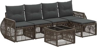 vidaXL Conjunto De Sof&aacute;s De Jard&iacute;n 6 Uds. Gris Y Gris Oscuro Vidaxl