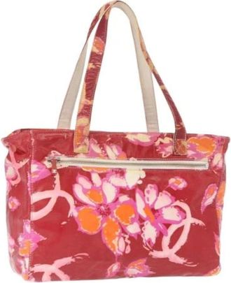 Chanel Pre-owned Tote Bags, female, Red, Size: ONE SIZE Pre-owned Canvas Tote Bag