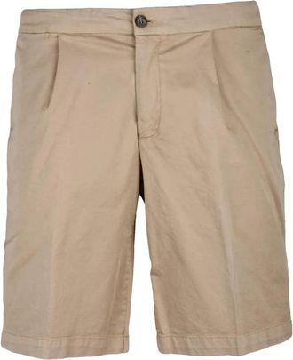 Devore Incipit Tailored Beige Bermuda Shorts with Silk