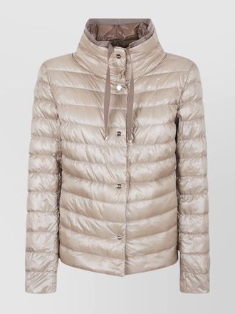 Herno quilted high collar drawstring jacket
