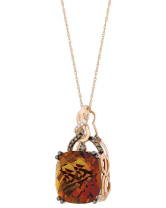 Le Vian 14K Strawberry Gold 13.66 Ct. Tw. Diamond & Smoky Quartz Pendant Necklace