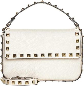 Valentino Garavani Small Rockstud Shoulder Bag - Dames - Handtassen - Beige - ONE Size - Leer - Tassen