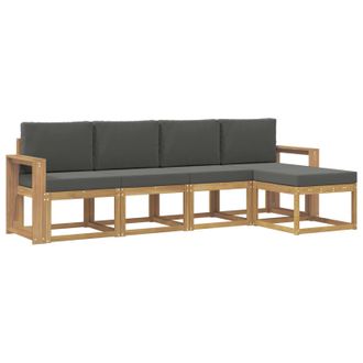 vidaXL Conjunto De Sof&aacute;s De Exterior 5 Pcs Blanco Y Antracita Vidaxl