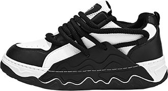 Generic Autumn and Winter Fashion Mens Board Shoes Sports Shoes Mens Comfortable Casual Shoes Comfortable Chukka Boots Mens (Black, 6.5)