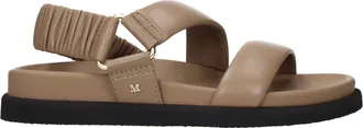 Max Mara Brown Leather Flat Womens Sandals