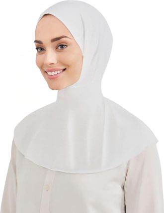 World of Shawls Ready To Go Instant Hijab for Ladies Girls Women With Tie Back Buttons Premium Quality Jersey Scarf (Ivory)