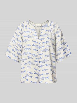 Stefanel Blusenshirt im Allover-Look Modell SADIRA in Offwhite, Gr&ouml;&szlig;e XS