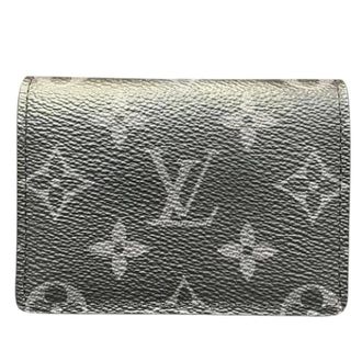 Louis Vuitton Pre-owned Wallets, female, Black, Size: ONE SIZE Pre-owned Enveloppe Cartes de Visite Monogram Eclipse Card Case