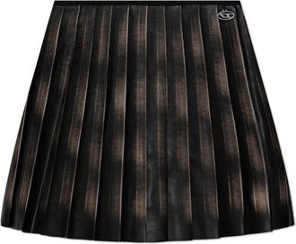 Diesel O-Saka-Mini Skort - Dames - Korte rokken - Bruin - 2XS - Leer - Rokken