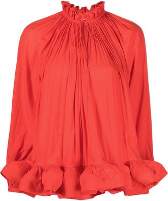 Lanvin ruffled gathered blouse - women - Polyester - 36