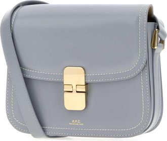 A.P.C. Womens Grace Small Crossbody Bag Gray Bovine Leather