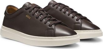 BOSS Cupsole sneakers in smooth leather with gold-tone logo