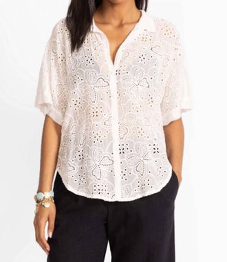Johnny Was Audrey Short Sleeve Shirt In White