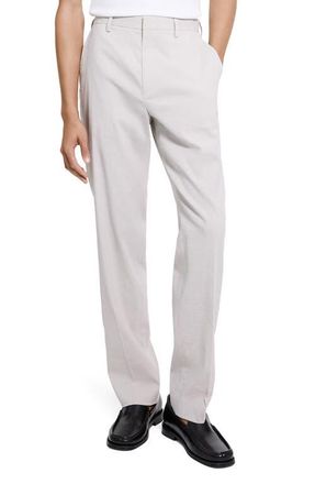 Theory Stretch Linen Blend Pants in Silver Cloud at Nordstrom, Size 30