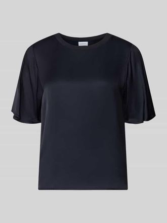 Comma T-Shirt aus Viskose-Mix mit Rundhalsausschnitt in Marine, Gr&ouml;&szlig;e 36