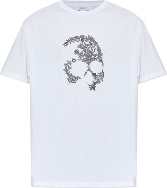 Alexander McQueen T-shirt met doodskopprint - Wit