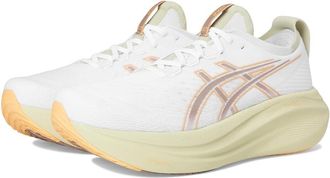 Asics GEL-Nimbus 27 Mens Running Shoes White/Fawn : 10.5 D - Medium, Textile