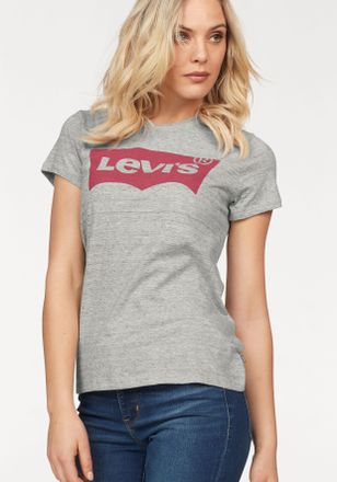 Levi's T-Shirt LEVIS THE PERFECT TEE, Damen, Gr. M (36/38), rot (bright smokestack with print rot), Single Jersey, Obermaterial: 100% Baumwolle, bedruckt, me