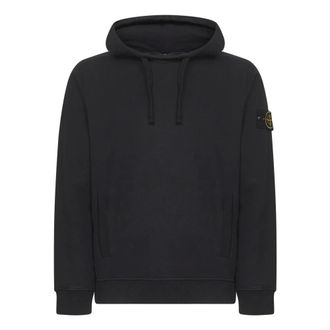 Stone Island Hoodies, male, Blue, Size: S Brushed Cotton Fleece Hoodie