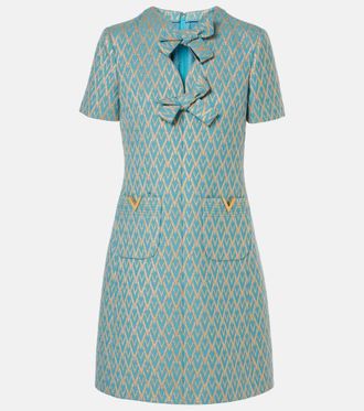 Valentino Abito corto Toute La V in jacquard di misto lana