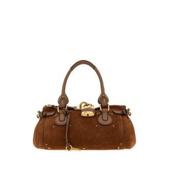 Chlo&eacute; Brown Suede Paddington Shopping Bag Borse A Mano