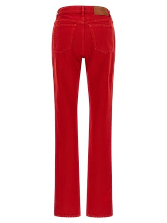 Chlo&eacute; Garment-Dyed Cotton Jeans - Red