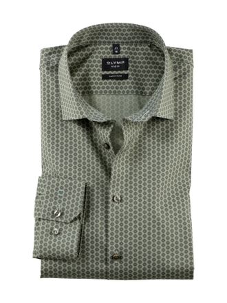 Olymp Businesshemd OLYMP No. Six super slim, Herren, Gr. 37, N-Gr, grau (kitt), Web, Obermaterial: 97% Baumwolle, 3% Elastolefin, 2-Knopf-Manschette, Hemden