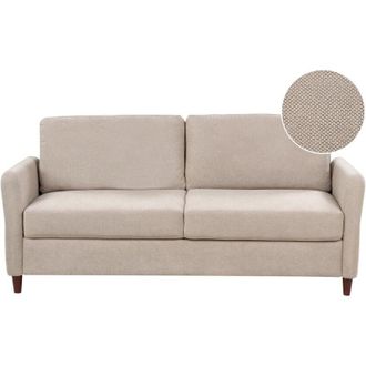 Beliani Sofa 3 Seater MARE Fabric Taupe with Storage