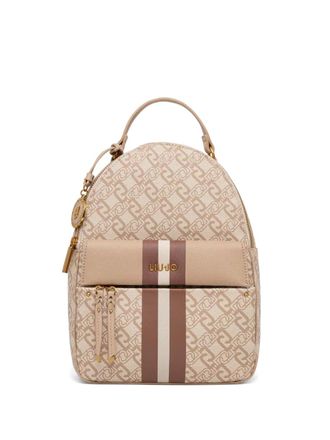 Liu Jo monogram backpack - women - Polyester/Polyester/Polyurethane - OS - Neutrals