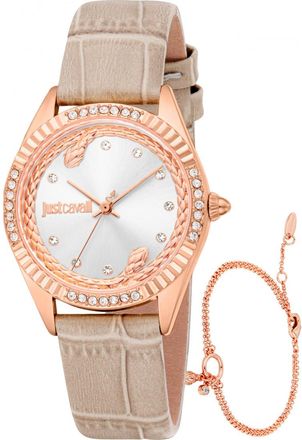 Just Cavalli Womens JC1L361L0035 Ladies Vittoria Glam Watch and Bracelet Gift Set - Rose Gold - One Size