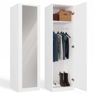 Topeshop ESME - Armario sencillo con espejo para dormitorio - 50x50x180 - 1 puerta - Vestidor