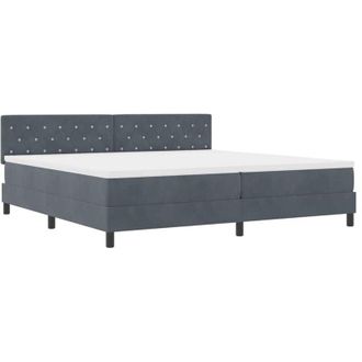 vidaXL Vidaxl - Cama Tipo Box Spring Gris Oscuro 200 X 200 Cm Terciopelo