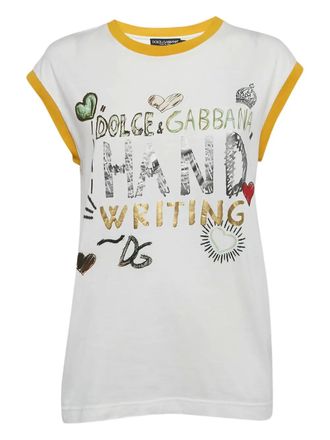 Dolce & Gabbana 2024 Handwriting Heart T-shirt - White
