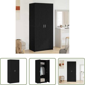 vidaXL vidaXL Armadio con ripiani - Guardaroba Rovere Nero 80 x 50,5 x 180 cm Legno multistrato