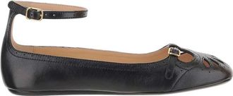 Chlo&eacute; Black Perforated Ballet Flats