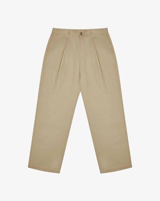 Malbon Golf Mens Reverse Pleat Trouser In Khaki