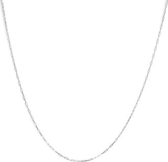 House of Brilliance Unisex Solid 14K White Gold 1.5mm Paperclip Chain Necklace - 18 Inches