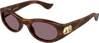 Valentino Vg 0015S Zonnebril - Dames - Zonnebrillen - Bruin - 52 MM - Accessoires